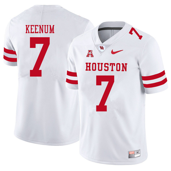 2018 Men #7 Case Keenum Houston Cougars College Football Jerseys Sale-White